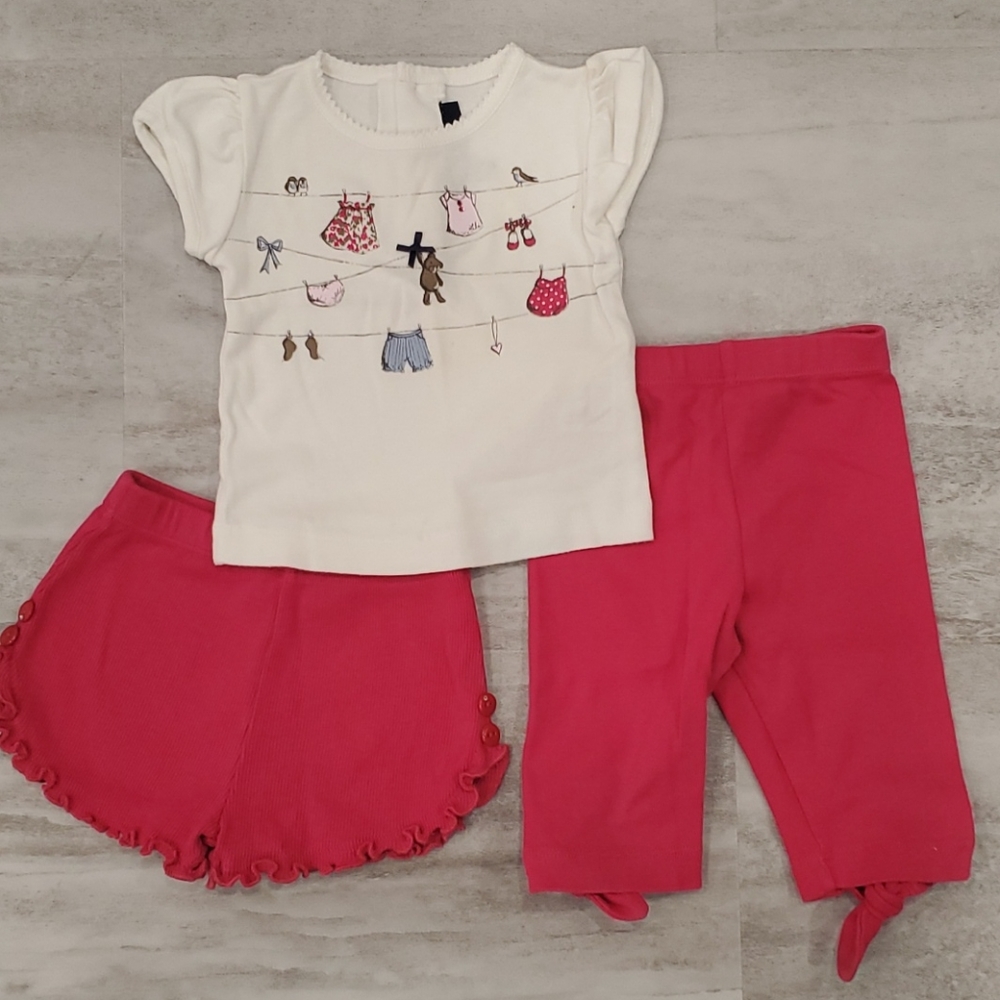 Lili Gaufrette Tee Shorts Pants 3 Piece Set
